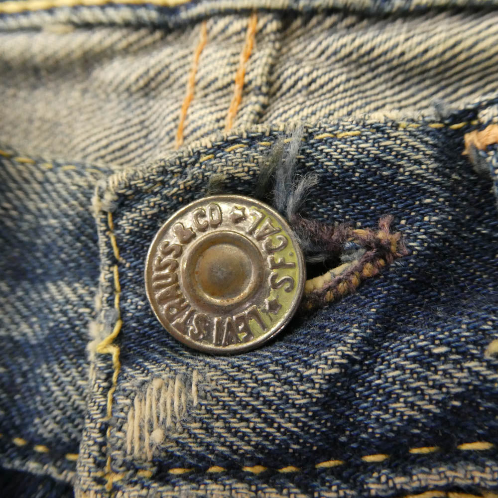 Levi's リーバイス 60s 501XX ギャラ無し センターオフセット ボタン裏刻印L Vステッチ デニム パンツ インディゴブルー系 W29inch程度【中古】