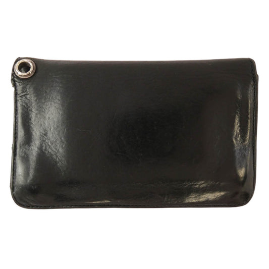 CHROME HEARTS クロムハーツ(原本無) 1ZIP クロスボールボタン 1ジップ レザー ウォレット 財布 ブラック系【中古】