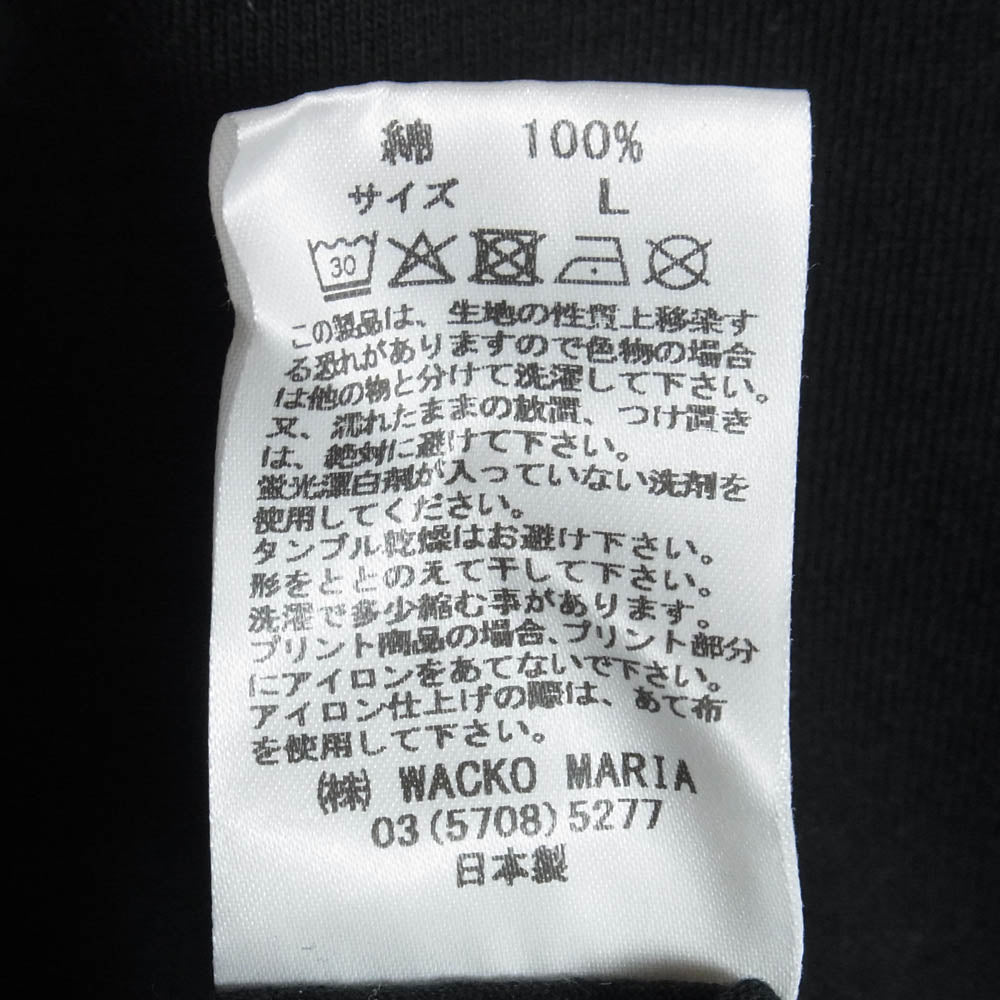 WACKO MARIA ワコマリア 25SS NECKFACE WASHED HEAVY WEIGHT LONG SLEEVE T-SHIRT (TYPE-2) 長袖 Tシャツ ブラック系 L【中古】
