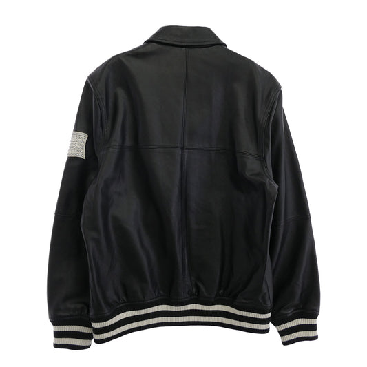 Supreme シュプリーム 16SS ワングラム期 Uptown Studded Leather Varsity Jacket スタッズ ロゴデザイン レザー ジップ バーシティ ジャケット ブラック系 M【中古】
