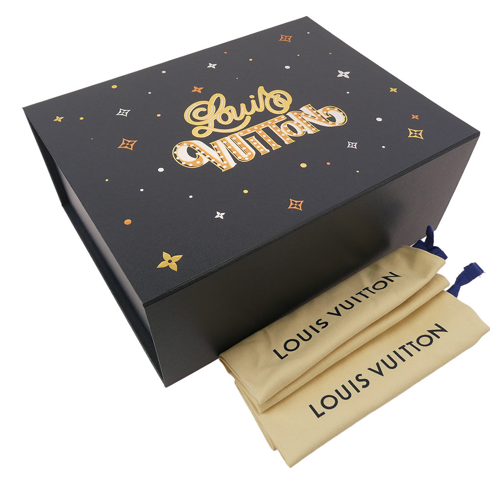 LOUIS VUITTON ルイ・ヴィトン FA1204 LVチェッカーライン ダービー レザー ローファー ブラック系 6.5【中古】