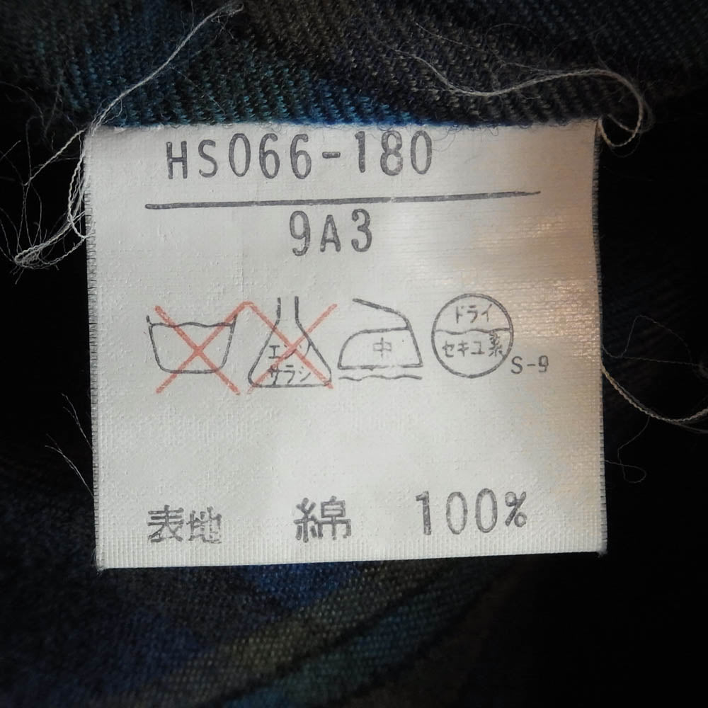 YVES SAINT LAURENT イヴサンローラン HS066-180 コットン タータンチェックライナー オーバーサイズ ステンカラー コート カーキ系 M【中古】