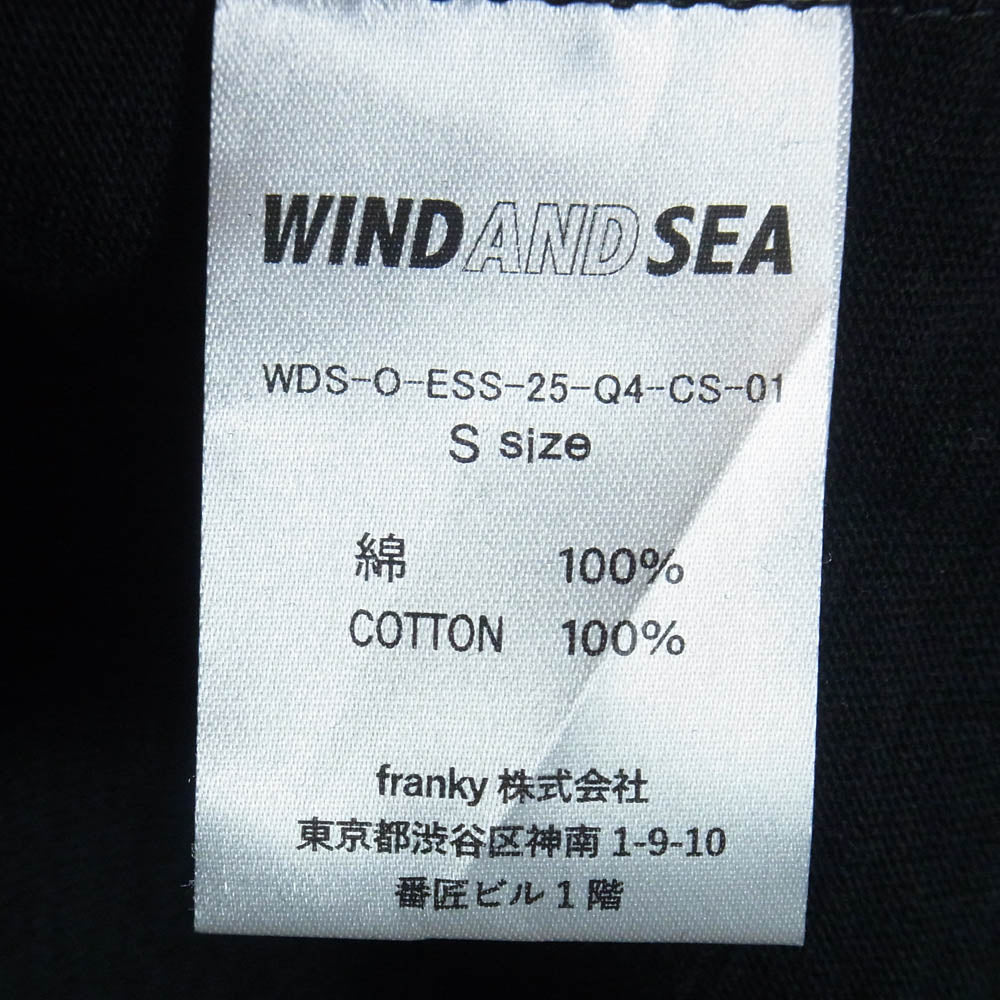 WIND AND SEA ウィンダンシー wds-o-ess-25-q4-cs-01 POCKET S/S TEE 刺繍 ポケット ブラック系 S【中古】
