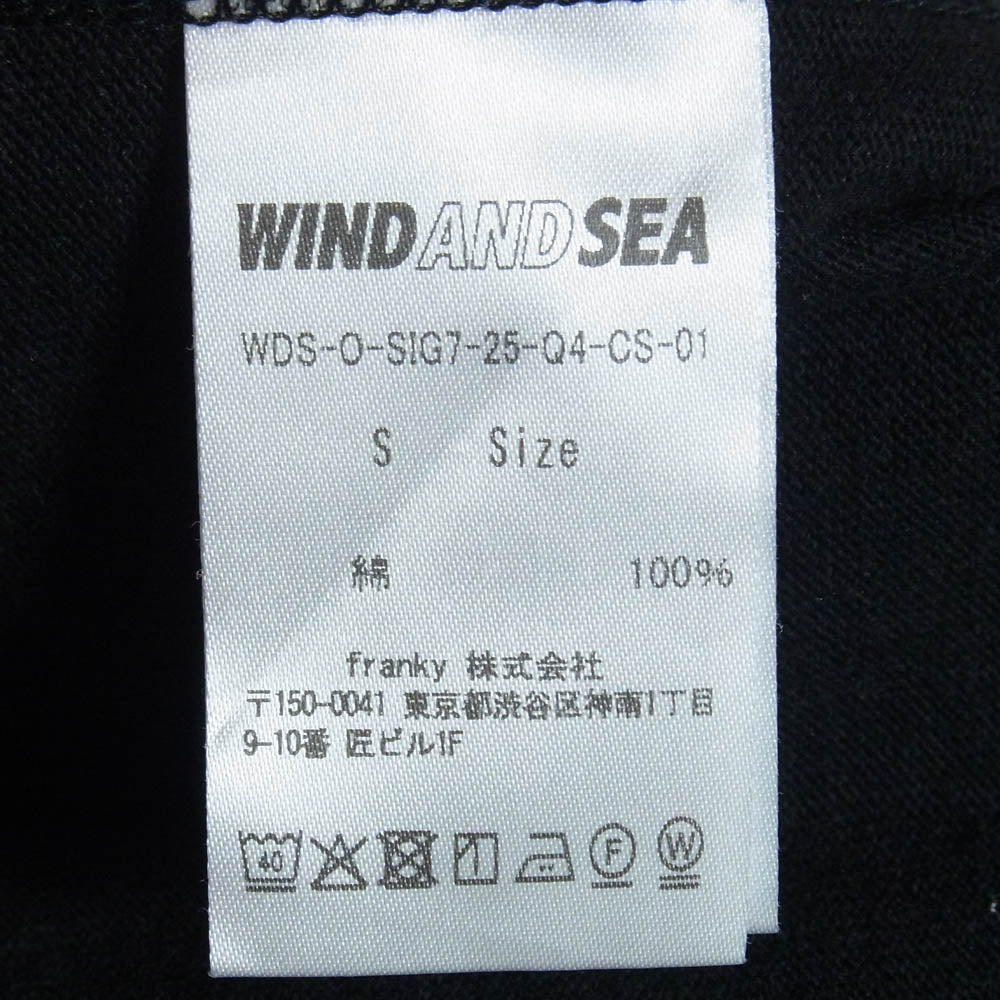 WIND AND SEA ウィンダンシー wds-o-sig7-25-q4-cs-01 ロゴ プリント 半袖 Tシャツ ブラック系 S【中古】