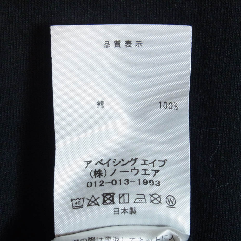 A BATHING APE アベイシングエイプ 001LTK731904C × neighborhood ネイバーフッド L/S TEE プリント 長袖 Tシャツ ブラック系 M【中古】