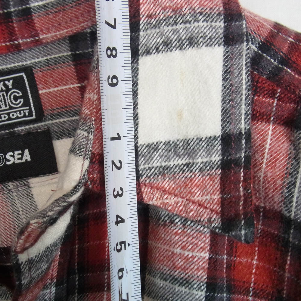 HYSTERIC GLAMOUR ヒステリックグラマー WDS-HYS-3-04 WIND AND SEA ウィンダンシー CHECK SHIRT オンブレチェック 長袖 シャツ レッド系 S【中古】