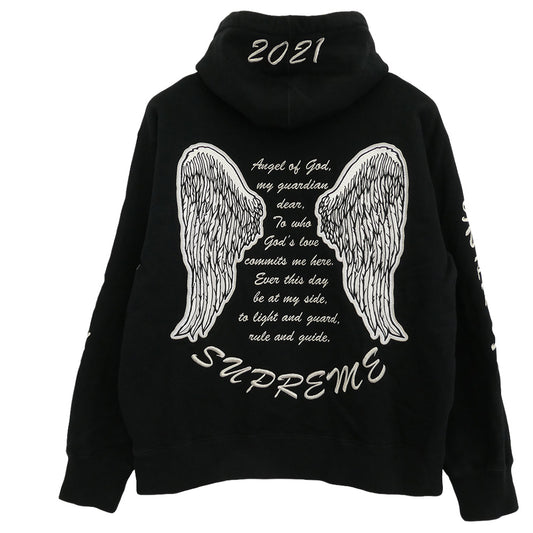 Supreme シュプリーム 21AW Guardian Hooded Sweatshirt ガーディアン フーデット スウェット シャツ スウェットパーカー フーディ ブラック系 L【中古】
