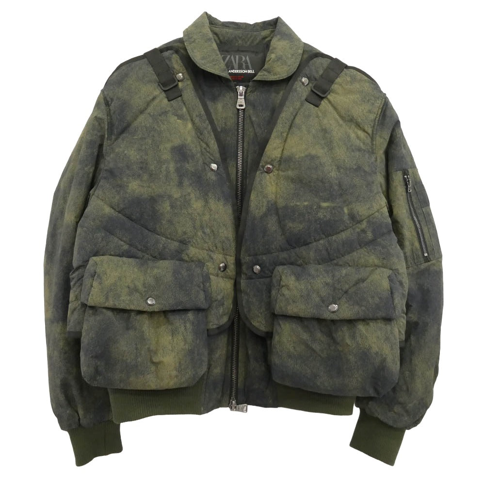 ZARA ザラ ANDERSSON BELL アンダーソン ベル Bomber Jacket With Quilted Vest ベスト付き ボンバー ジャケット ブラック系 カーキ系 S【美品】【中古】 ZARA ザラ ANDERSSON BELL アンダーソン ベル Bomber Jacket With