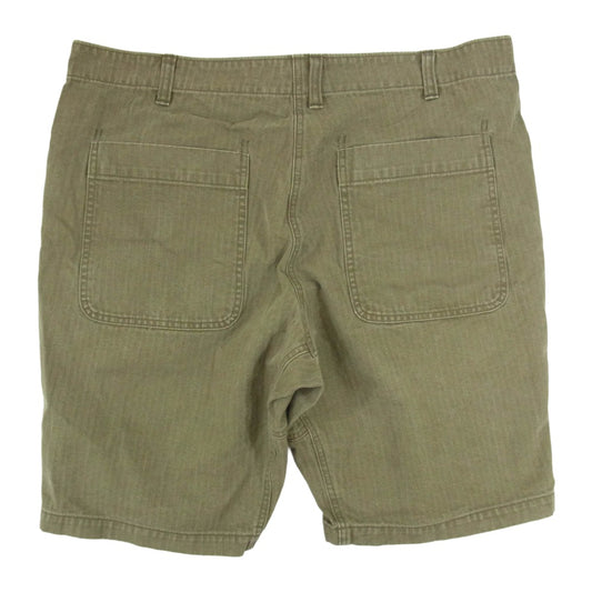 TENDERLOIN テンダーロイン SHORTS HB コットンヘリンボーン ショーツ ハーフ パンツ カーキ系 XL【中古】