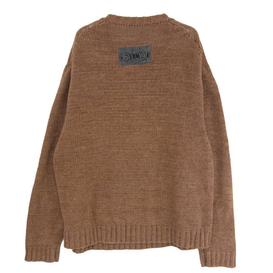 TENDERLOIN テンダーロイン V NECK COTTON KNIT ロゴパッチ Vネック コットン ニット セーター ブラウン系 M【中古】