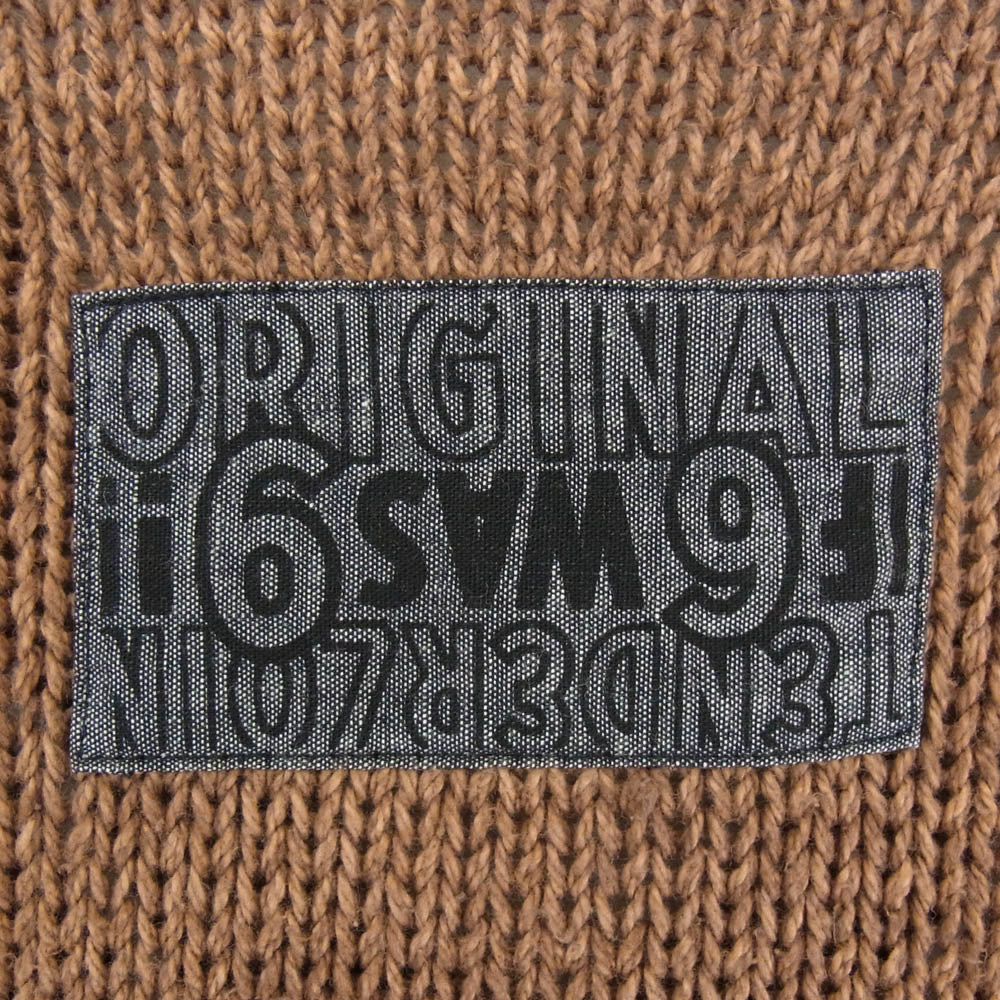 TENDERLOIN テンダーロイン V NECK COTTON KNIT ロゴパッチ Vネック コットン ニット セーター ブラウン系 M【中古】