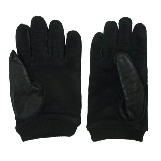 NEIGHBORHOOD ネイバーフッド 22AW LEATHER PANEL GLOVE ロゴプリント レザー グローブ 手袋 ブラック系 M【中古】