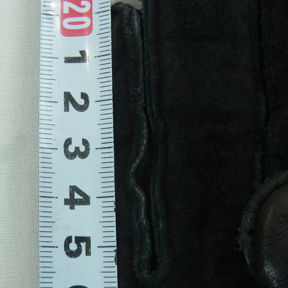 NEIGHBORHOOD ネイバーフッド 22AW LEATHER PANEL GLOVE ロゴプリント レザー グローブ 手袋 ブラック系 M【中古】