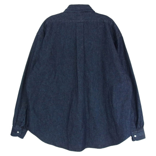 A.PRESSE アプレッセ 22AW 22AAP-02-08H BD Denim Shirt ボタンダウン デニム 長袖 シャツ インディゴブルー系 1【極上美品】【中古】