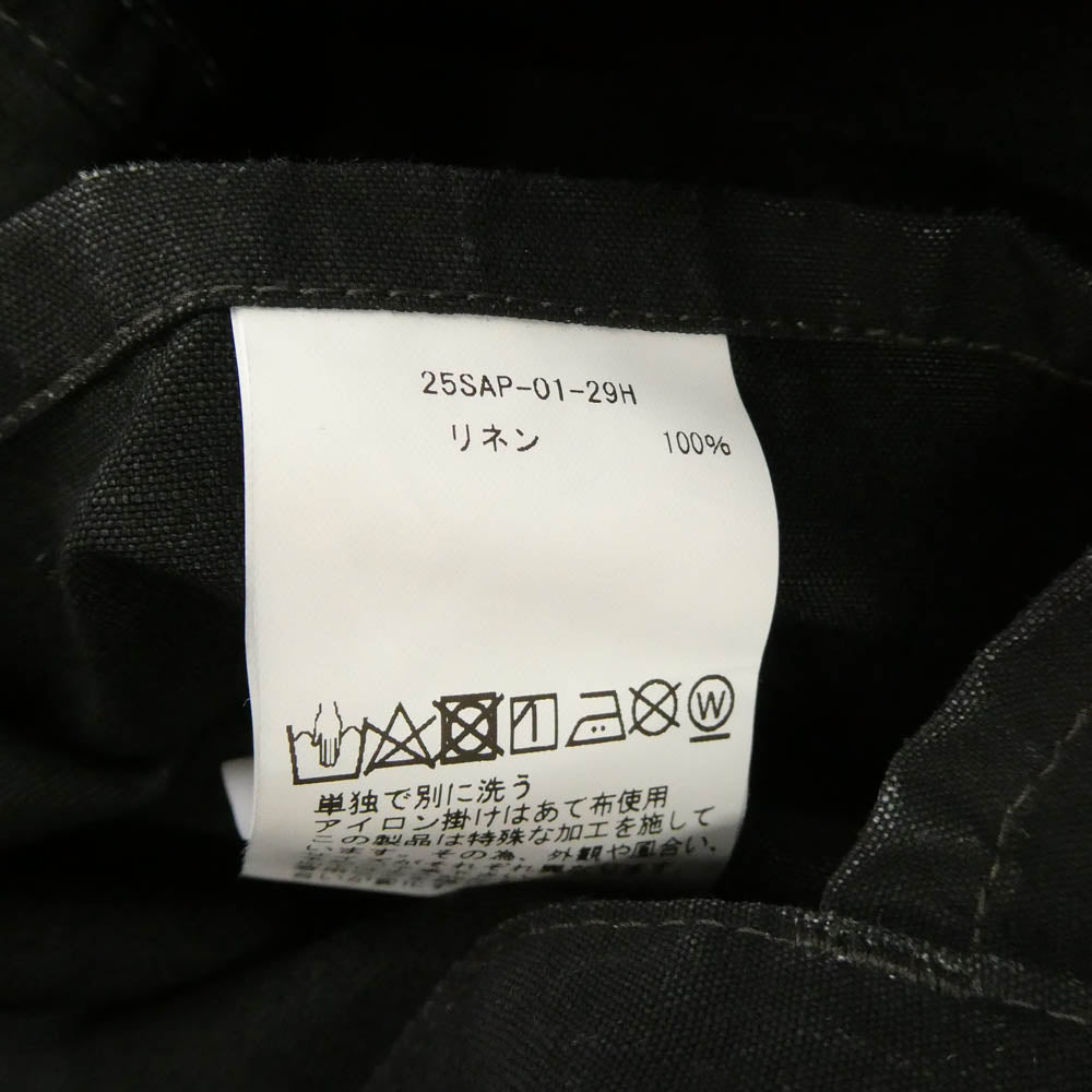 A.PRESSE アプレッセ 25SS 25SAP-01-29H Vintage Black Linen Coverall ヴィンテージ カバーオールジャケット ブラック系 2【美品】【中古】