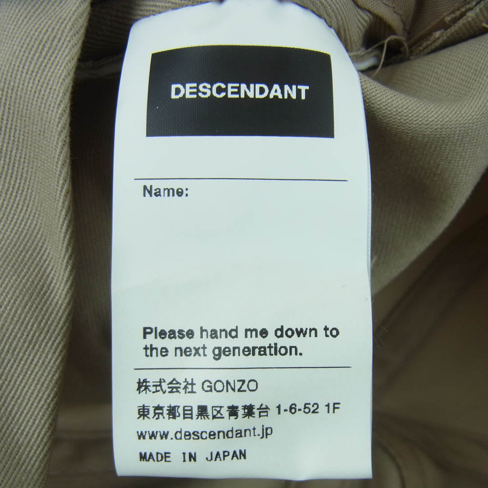 DESCENDANT ディセンダント THINC PROJECT CACHALOT CAP 3 キャップ 日本製 ベージュ系 F【中古】