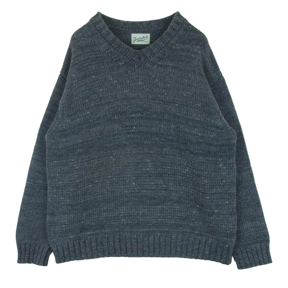 未使用品！ TENDERLOIN Vネック コットン ニット ネイビー 紺青 L 未 