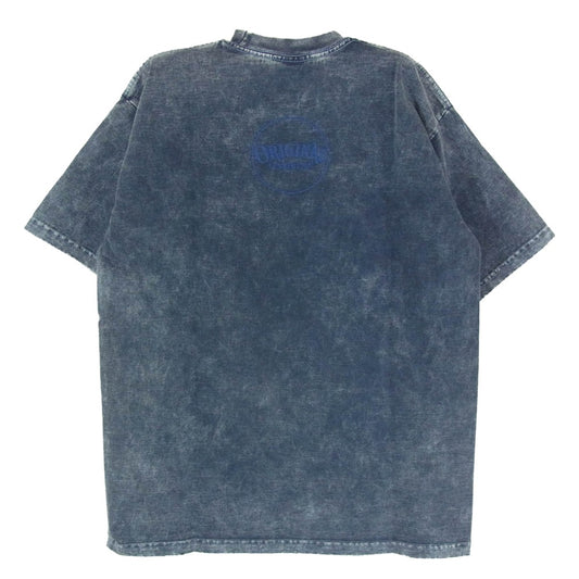 TENDERLOIN テンダーロイン 19SS TEE ACID WASH G プリント アシッド ウォッシュ加工 半袖 Tシャツ ネイビー系 M【美品】【中古】
