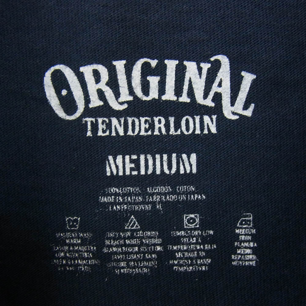 TENDERLOIN テンダーロイン 19SS TEE ACID WASH G プリント アシッド ウォッシュ加工 半袖 Tシャツ ネイビー系 M【美品】【中古】