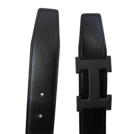 HERMES エルメス Hバックル コンスタンス リバーシブル ベルト U 刻印 ブラック系 80【極上美品】【中古】