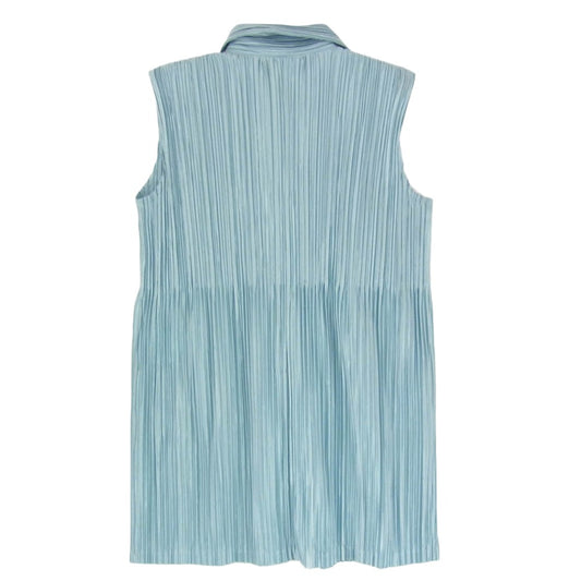 PLEATS PLEASE プリーツプリーズ イッセイミヤケ PP41-JT185 ノースリーブ グラデーション ブラウス ワンピース ライトブルー系 3【中古】