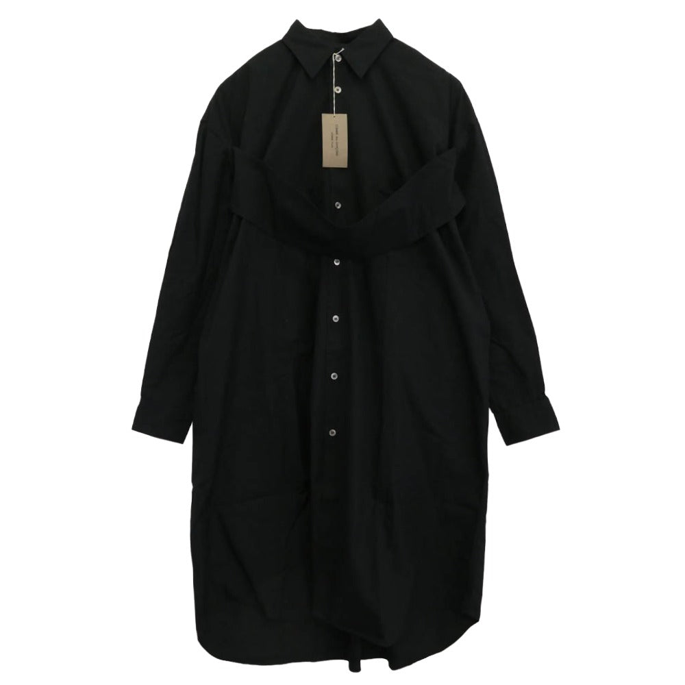 COMME des GARCONS HOMME PLUS コムデギャルソンオムプリュス 22AW PJ-B013 nomad期 綿シャツ デザイン 長袖 ロング シャツ ブラック系 S【中古】 COMME des GARCONS HOMME PLUS コムデギャルソンオムプリュス 22AW PJ
