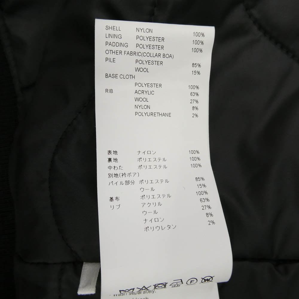 WTAPS ダブルタップス 25AW 252TQDT-JKM02 ES JACKET NYLON. SATIN. CORDURA コーデュラナイロン 襟ボア ジャケット ブルゾン ブラック系 03【中古】