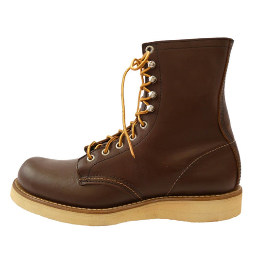 RED WING レッドウィング 70s USA表記有プリント羽タグ PLAIN TOE プレーントゥ ブーツ ブラウン系 US9B【中古】