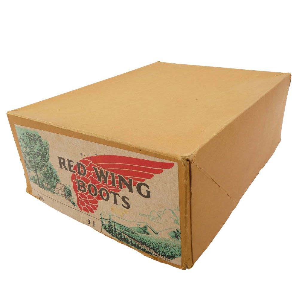 RED WING レッドウィング 70s USA表記有プリント羽タグ PLAIN TOE プレーントゥ ブーツ ブラウン系 US9B【中古】