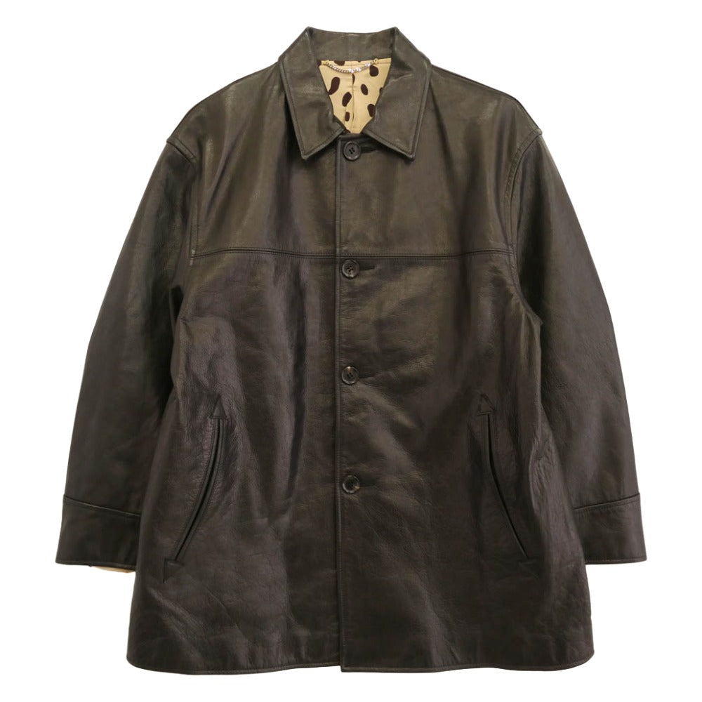 WACKO MARIA ワコマリア 24ss LEATHER CAR COAT TYPE-2 裏地レオパード 