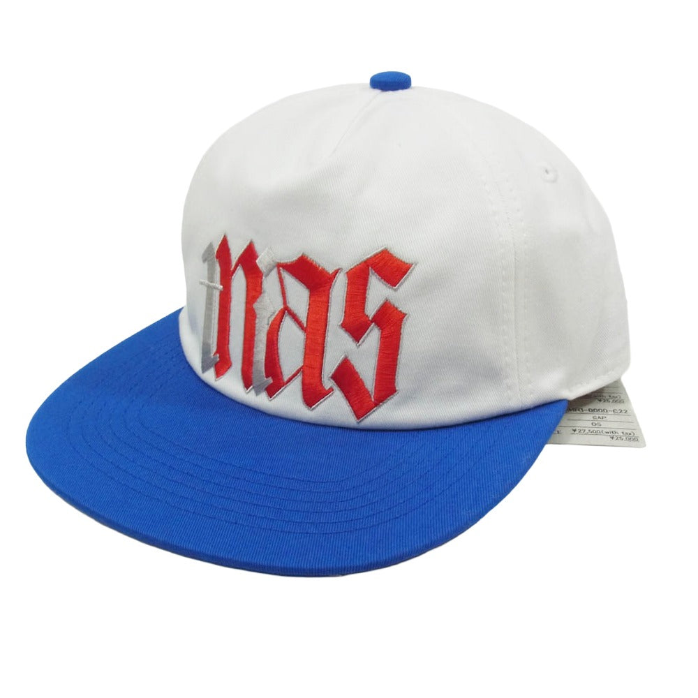 SAINT MICHAEL セントマイケル 25AW SM-HR1-0000-C22 × NAS CAP ロゴ刺繍 バイカラー キャップ 帽子 ホワイト系 OS【新古品】【未使用】【中古】 SAINT MICHAEL セントマイケル 25AW SM-HR1-0000-C22 × NAS CAP ロゴ