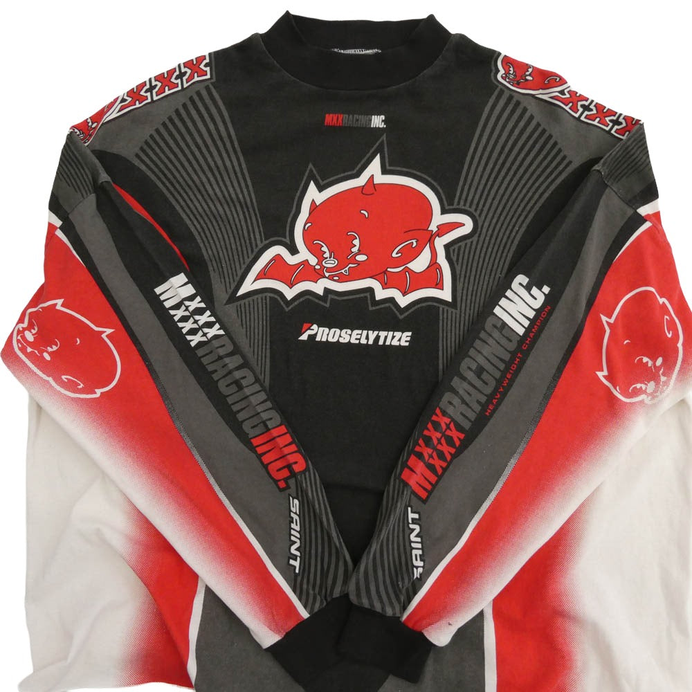 SAINT MICHAEL セントマイケル 25AW SM-HR1-0000-039 MORTOR CYCLE LS TEE モーターサイクル フロントプリント 長袖カットソー グレー系 OS【極上美品】【中古】