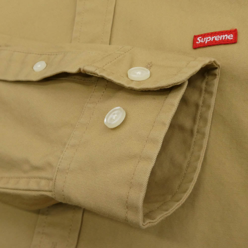Supreme シュプリーム 23AW Small Box Logo Shirt スモール ボックス ロゴ シャツ ベージュ系 L【美品】【中古】