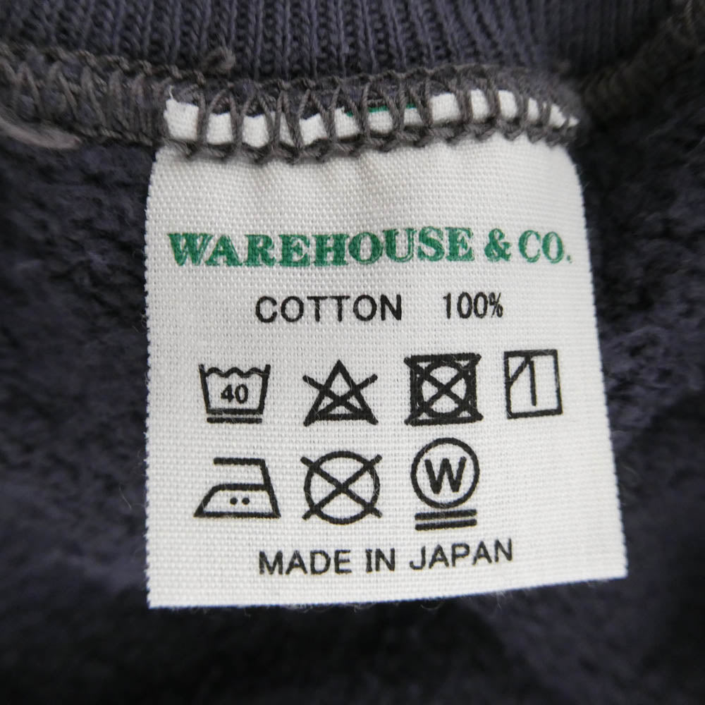 WAREHOUSE ウエアハウス Lot 450 2本針フード WPPS プルオーバー パーカー ネイビー系 40【中古】