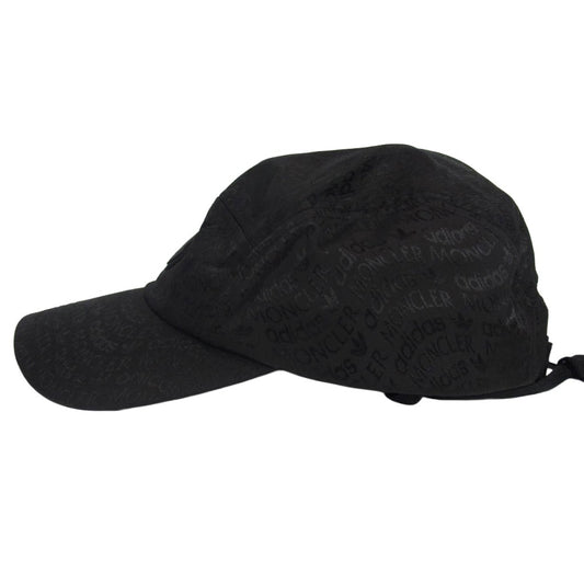 MONCLER モンクレール I209S3B00003 x adidas baseball ロゴ 総柄 ベースボールキャップ ブラック系 UNI【極上美品】【中古】