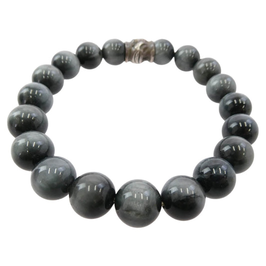 LONE ONES ロンワンズ 販売証明カード付属 MFSBHAUK BEAD W/EE-L ビーズ イーグルアイ ストーンブレスレット グレー系【中古】