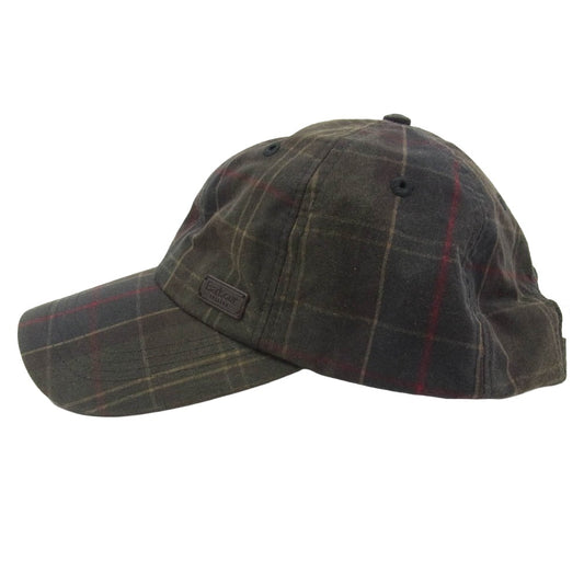 Barbour バブアー 2002121 ロゴレザープレート チェック柄 キャップ 帽子 カーキ系 UNI【中古】
