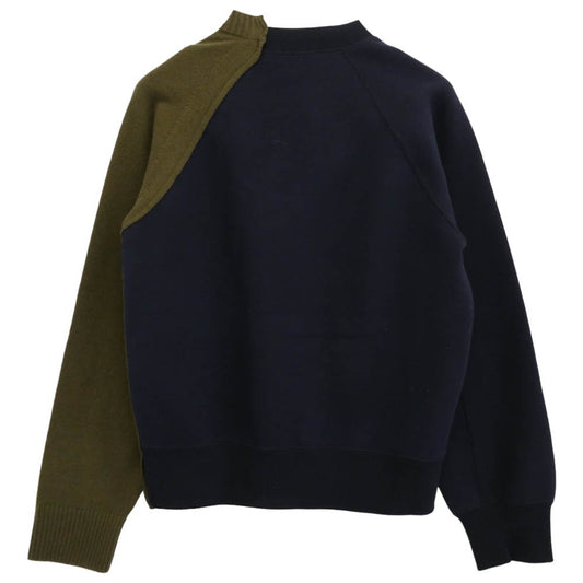Sacai サカイ SCM-250 Wool Knit x Sponge Sweat Blouson ウールニット スポンジスウェット ドッキング ブルゾン ネイビー系 カーキ系 1【中古】