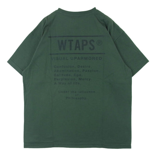 WTAPS ダブルタップス 25SS 251atdt-stm10s Containing 02 SS Cotton OliveDrab コンテイニング コットン オリーブドラブ 半袖 Tシャツ グリーン系 02【新古品】【未使用】【中古】