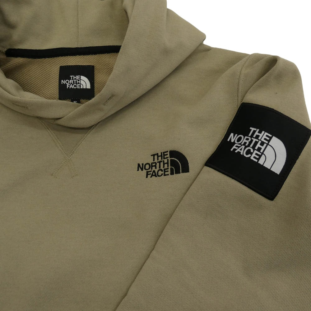 THE NORTH FACE ノースフェイス NT12035 Square Logo Hoodie スクエア ロゴ フーディー パーカー ベージュ系 S【中古】