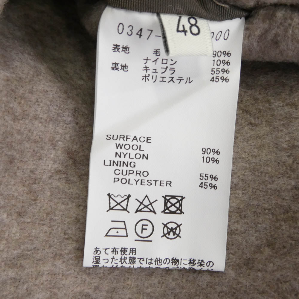 DESIGNWORKS デザインワークス 3470000000 ウールダブルフェイス バルカラーコート ベージュ系 48【美品】【中古】