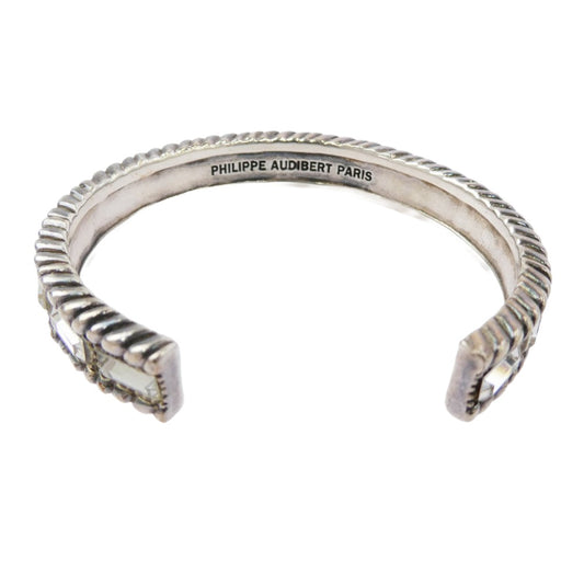フィリップオーディベール スクエアストーン バングル ブレスレット シルバー系【中古】