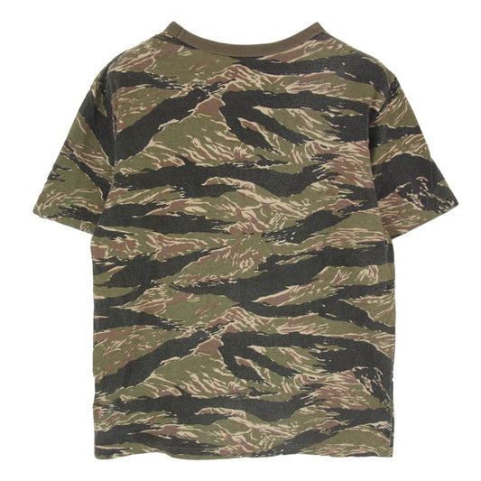 WTAPS ダブルタップス 12SS 121ATDT-CSM01S RINGER TEE .COTTON.CAMO タイガーストライプカモ ランニング Tシャツ 半袖カットソー カーキ系 2【中古】