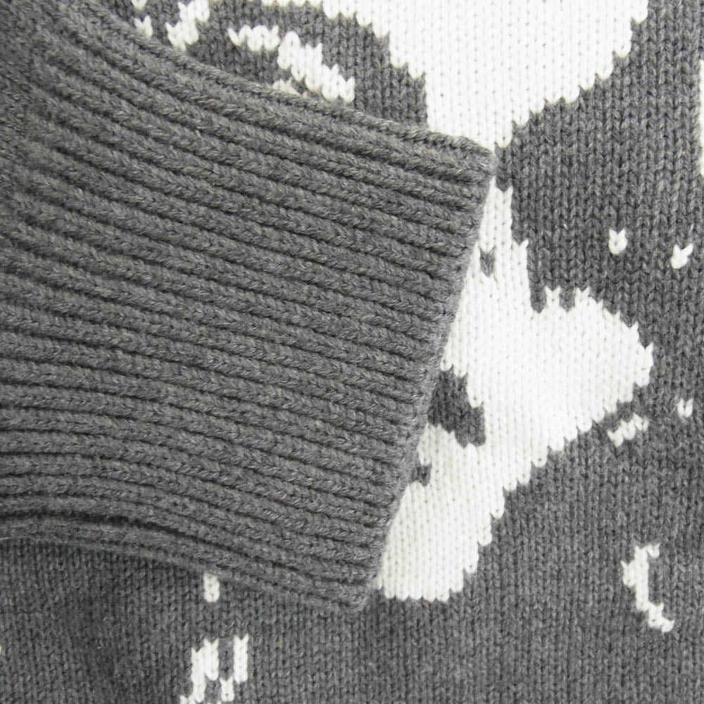 HYSTERIC GLAMOUR ヒステリックグラマー 25AW 02253NS01 ENDLESS ROCK 編込 セーター クルーネック ニット グレー系 M【極上美品】【中古】