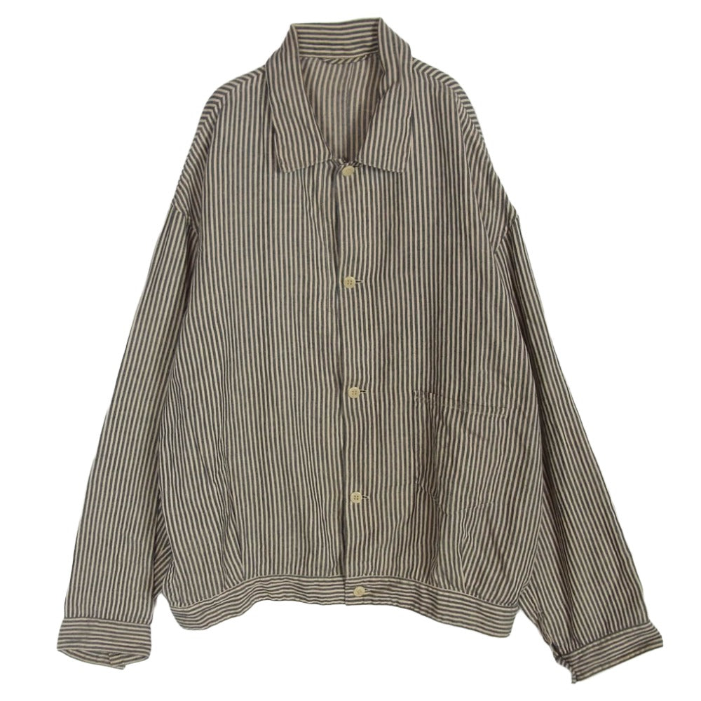 COMOLI コモリ 22SS V01-01023 ストライプ ブルゾン シャツジャケット