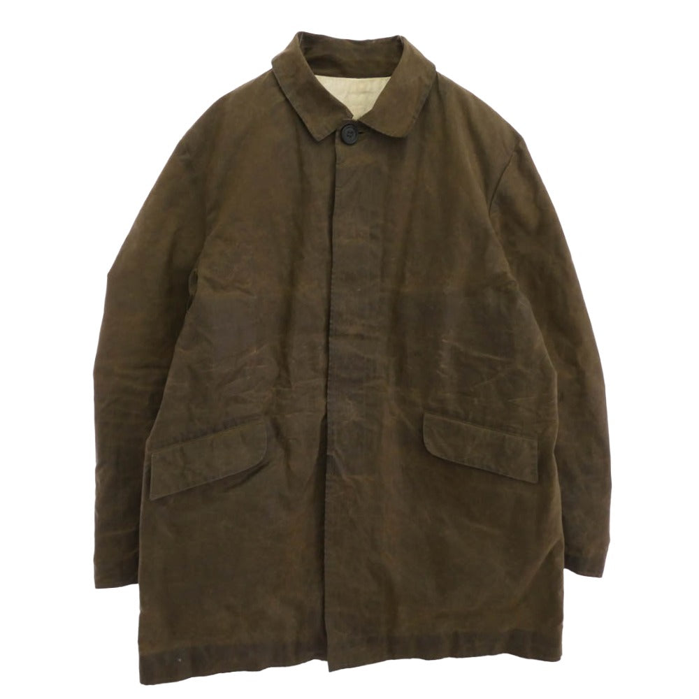 Paul Harnden ポールハーデン 英国製 Wax Mac Coat ワックスコットン オイルド マックコート ダークブラウン系 S【中古】 Paul Harnden ポールハーデン 英国製 Wax Mac Coat ワックスコットン
