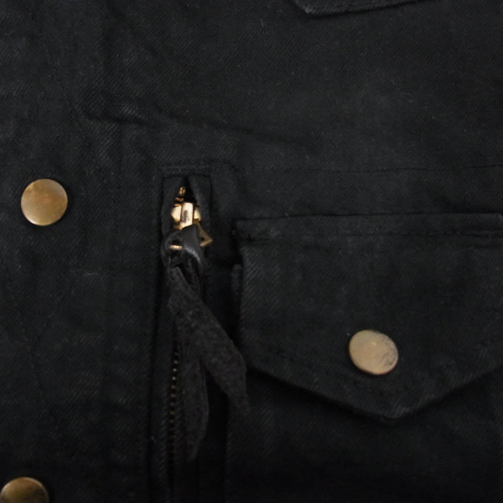 LANGLITZ LEATHERS ラングリッツレザーズ B.D Riding Vest 13oz ブラックデニム ライディング ベスト ブラック系 S【中古】