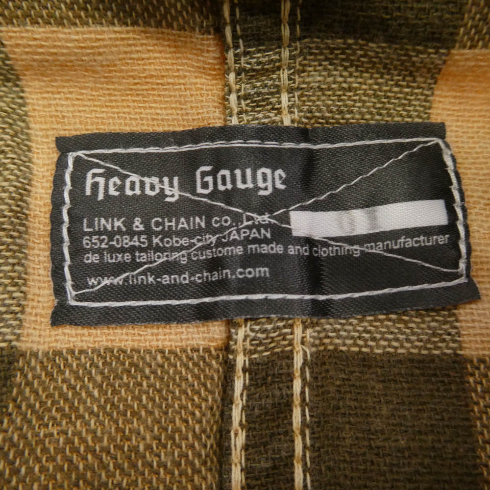 LYNCH SILVERSMITH リンチシルバースミス Heavy Gauge ワッペン付 ブロック チェック 半袖 ワーク シャツ ライトブラウン系 01【中古】