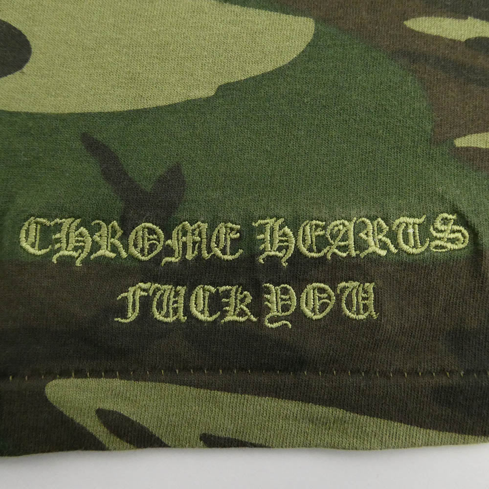 CHROME HEARTS クロムハーツ(原本無) オールド フローラルクロス 刺繍 カモフラ ポケット 半袖 Tシャツ M【中古】