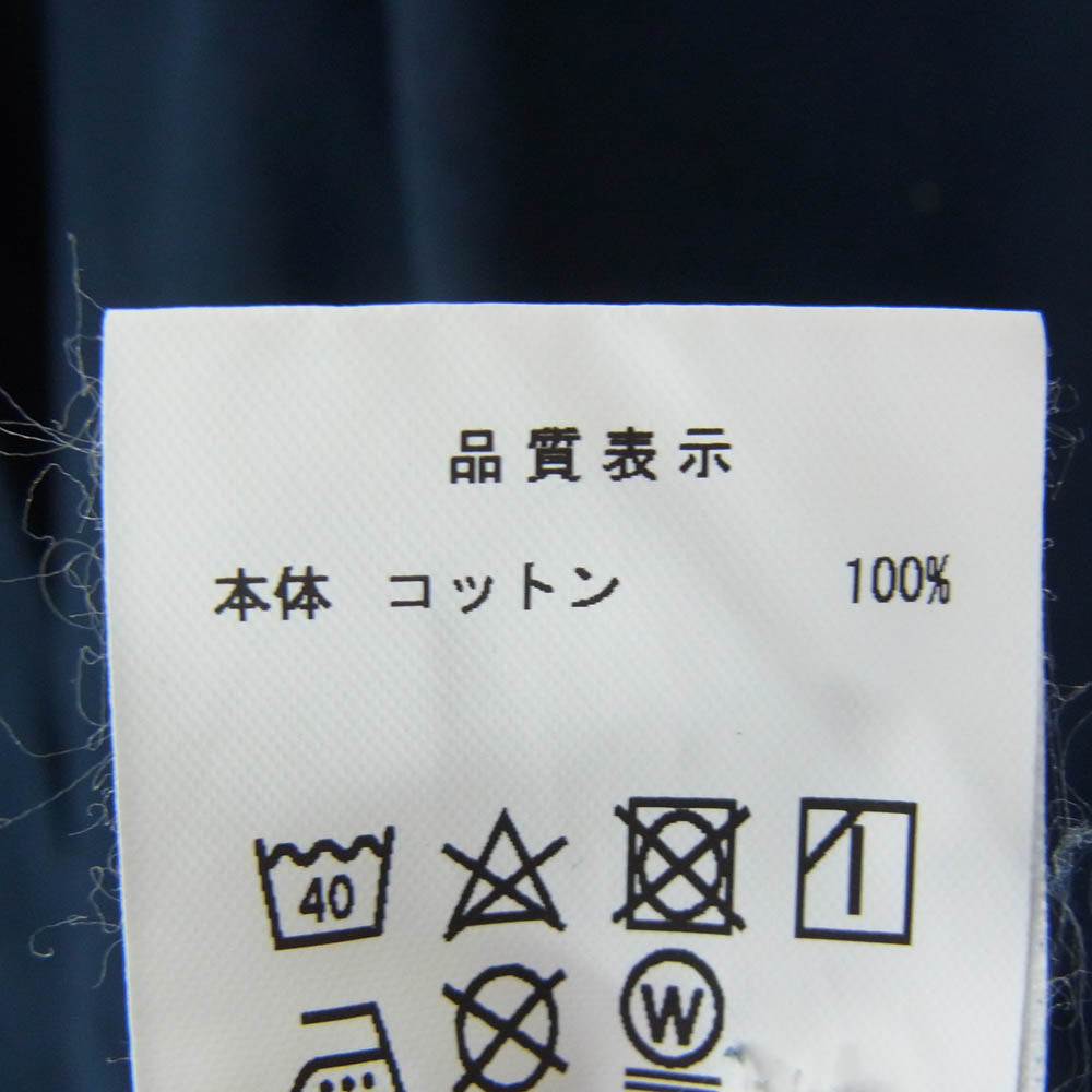 DESCENDANT ディセンダント ロゴ刺繍 ボタンダウン コットン 長袖 シャツ ネイビー系 3【中古】